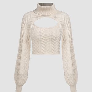 Cider cream cut out sweater set